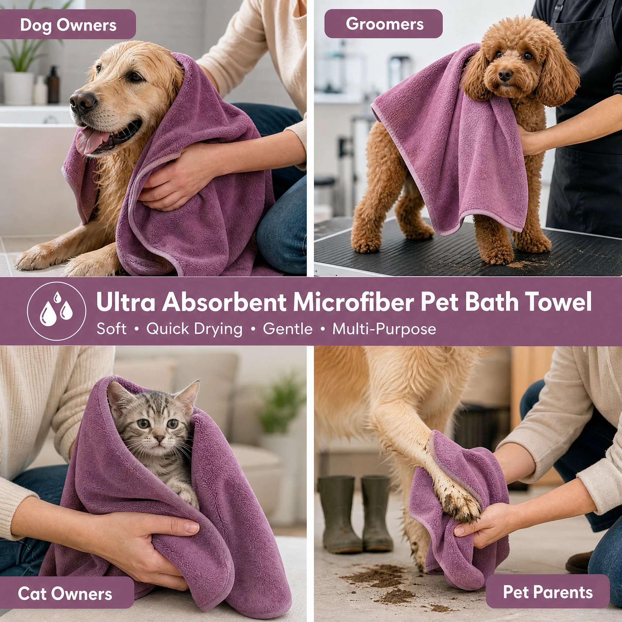 Microfiber Pet Absorbent Towels – Super Absorbent & Soft, No Deformation, Essential for Pet Bathing - Image 7